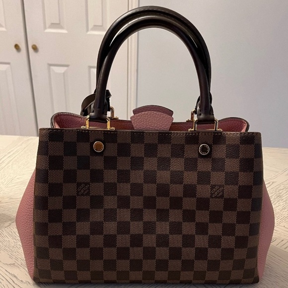 LOUIS VUITTON Damier Ebene Cuir Taurillon Brittany Magnolia - Picture 1 of 1
